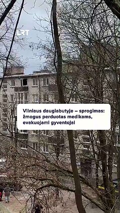 Sprogimas Vilniaus daugiabutyje: manoma, kad įkrito stogo perdanga