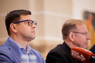 Spaudos konferencija Bažnytinio paveldo muziejuje. Mykolas Juozapavičius Spaudos konferencija Bažnytinio paveldo muziejuje. Mykolas Juozapavičius