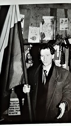 Arkadijus Vinokuras 1991 m. sausio 20 d. prie parlamento barikadų Arkadijus Vinokuras 1991 m. sausio 20 d. prie parlamento barikadų