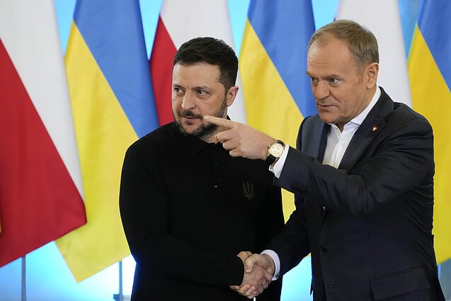 Donaldas Tuskas ir Volodymyras Zelenskis