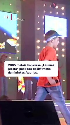 Šių metų „Eurovizijos“ atrankos finalininko Gebrasy pirmieji žingsniai scenoje – 2005 m. konkurse „Laumės juosta“