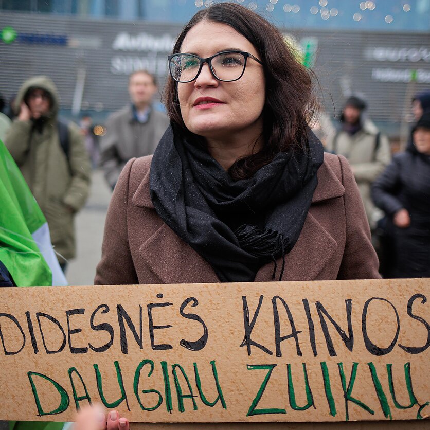 J. Stacevičiaus / LRT nuotr., Vilniuje protestuojama prieš viešojo transporto bilietų kainų augimą