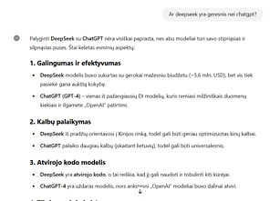 ChatGPT atsako apie DeepSeek ChatGPT atsako apie DeepSeek