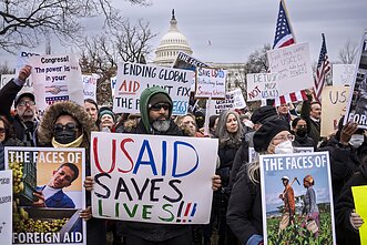 Protestas, palaikantis USAID