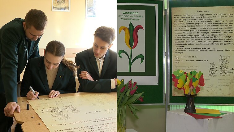 700 mokinių pildė Vasario 16-osios Aktą: linkėjo eiti balsuoti ir būti tolerantiškiems