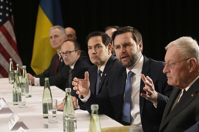 JD Vance`as Miuncheno saugumo konferencijoje JD Vance`as Miuncheno saugumo konferencijoje