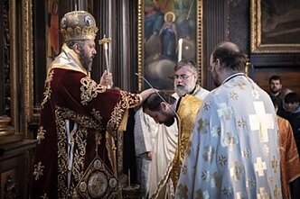 10 листопада 2024 року. Митрополит Австрійський Вселенського Патріархату Арсеній рукопокладає Преосвященного єпископа Арістійського Максима (Рудька)