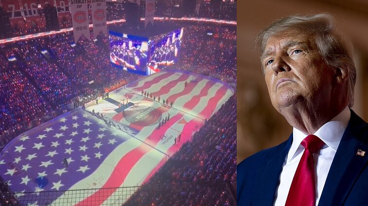 Trumpui grasinant muitais, kanadiečiai per ledo ritulio rungtynes nušvilpė JAV himną