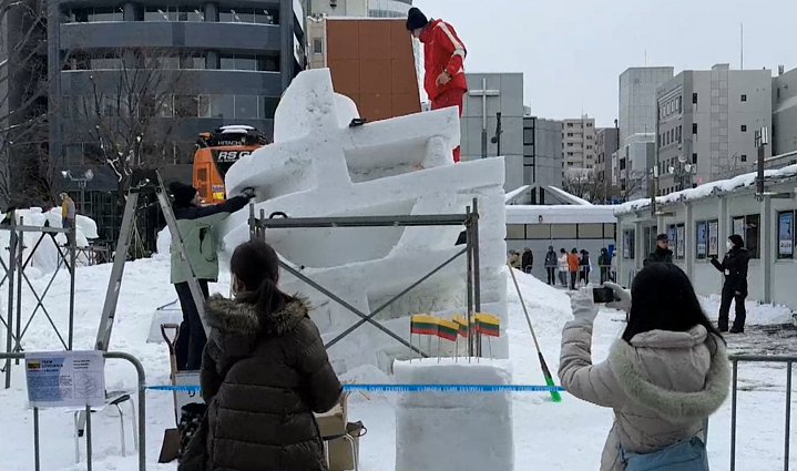 Sniego festivalyje Japonijoje – kauniečių sėkmė: užėmė trečią vietą