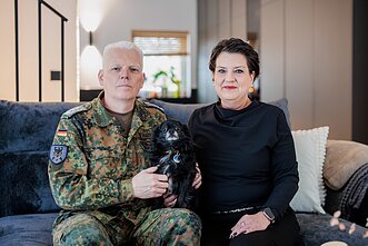 Colonel André Hastenrath, deputy commander of the German Brigade Initial Element, with wife Verena