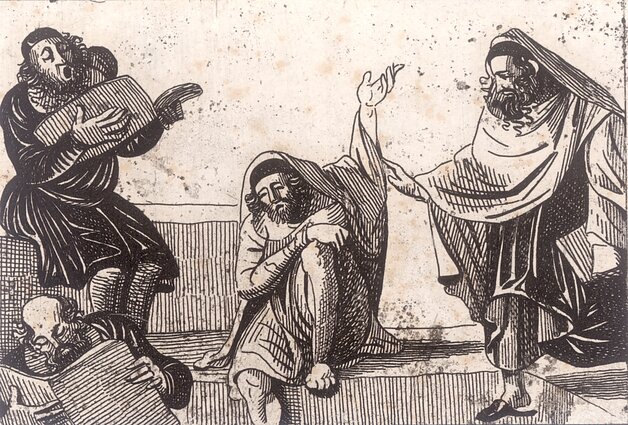  Jonas Rustemas (1762–1835), Gotlibas Kislingas (1790–1846). Korta: širdžių penkiaakė (Talmudo komentavimas). 1815. Lietuvos nacionalinis dailės muziejus