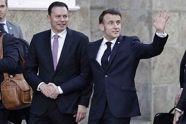 Luisas Montenegro ir Emmanuelis Macronas