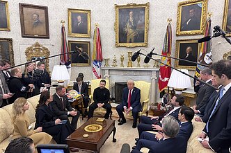 Volodymyras Zelenski ir Donaldas Trumpas Volodymyras Zelenski ir Donaldas Trumpas