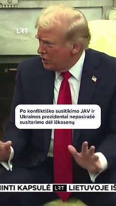 Ukrainos prezidento Volodymyro Zelenskio įnirtingas susitikimas Vašingtone su JAV prezidentu Donaldu Trumpu