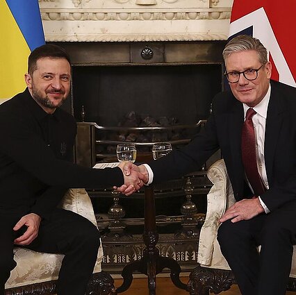 Volodymyras Zelenskis ir Keiras Starmeris