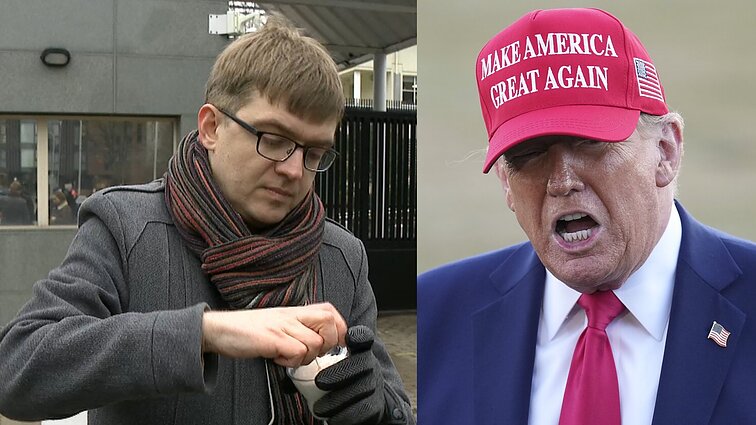 Vilnietis prie JAV ambasados uždegė žvakutę: skyrė Trumpui ir jo sandorių politikai