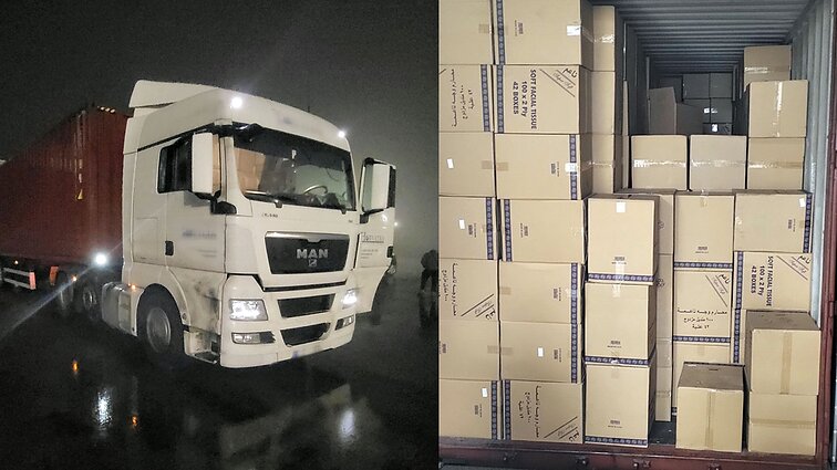 Sulaikytas vilkikas, kuriame gabenta iš Saudo Arabijos atplukdyta kontrabanda