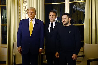 Donaldas Trumpas, Emmanuelis Macronas ir Volodymyras Zelenskis