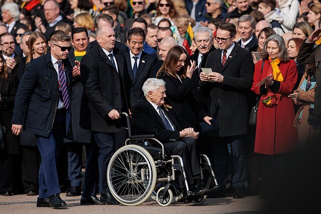 Kovo 11-oji. Trijų Baltijos valstybių vėliavų pakėlimo ceremonija Nepriklausomybės aikštėje