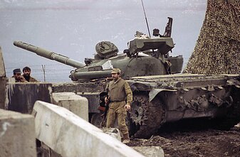 Sovietų armijos tankas Kalnų Karabache, 1992 m. kovo 31 d. 