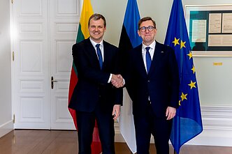Gintautas Paluckas with Estonian PM Kristen Michal Gintautas Paluckas with Estonian PM Kristen Michal