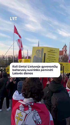 Keli šimtai baltarusių Vilniuje mini Laisvės dieną