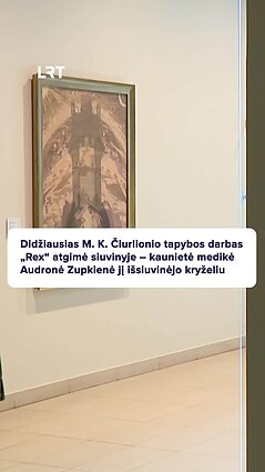 Mikalojaus Konstantino Čiurlionio tapybos darbas „Rex“ atkurtas siuvinyje