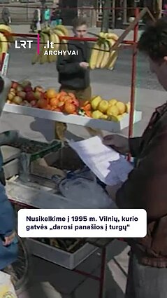 Nusikelkime į 1995 m. Vilnių, kurio gatvės „darosi panašios į turgų“