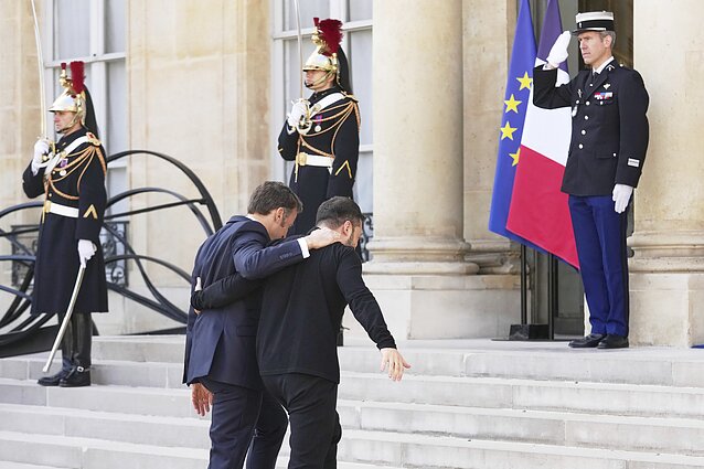 Emmanuelis Macronas ir Volodymyras Zelenskis