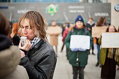 Vilniuje surengtas dar vienas protestas prieš viešojo transporto bilietų branginimą