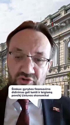 Lietuvos banko vadovas įvertino, kaip didesnės išlaidos gynybai gali paveikti ekonomiką