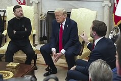 Volodymyras Zelenskis, Donaldas Trumpas ir J. D. Vance`as Volodymyras Zelenskis, Donaldas Trumpas ir J. D. Vance`as