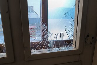 Nuniokotos uždarytos Dubijos pagrindinės mokyklos patalpos, kuriose kūrėsi Tarptautinės Ukrainos mokyklos Šiaulių skyrius