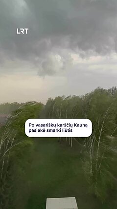 Kaune prapliupo smarkus lietus su griausmu