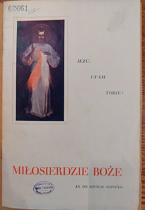 Okładka książki ks. Sopoćko o Bożym Miłosierdziu (Wilno 1936). 