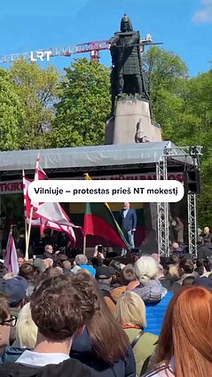 Vilniuje protestuojama prieš valdančiųjų siūlomą NT mokestį