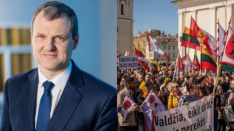 Protestą prieš NT mokestį dėl santuokos metinių praleidęs Paluckas: mitinge buvau širdyje