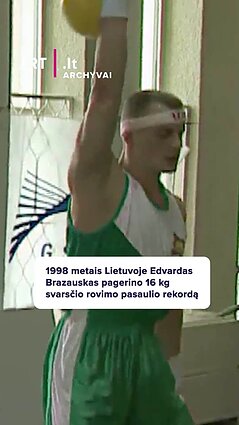 1998 metais Lietuvoje Edvardas Brazauskas pagerino 16 kg svarsčio rovimo pasaulio rekordą