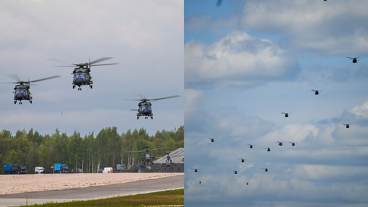 Gyventojų akis į dangų pakėlė sraigtasparniai: šalyje vyksta tarptautinės pratybos
