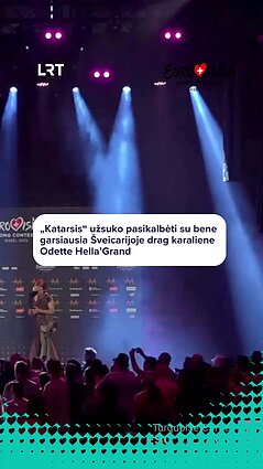 Lietuvos atstovai „Eurovizijos“ atidarymo ceremonijoje užsuko pasikalbėti su drag karaliene