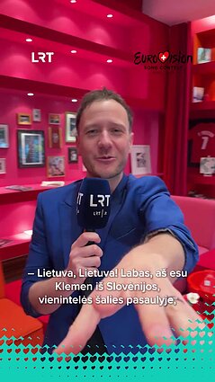 Slovėnijos atstovas Klemenas sveikinasi su Lietuvos auditorija!