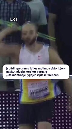 Neįtikėtinas Weberio pasirodymas „Deimantinėje lygoje“ – pergalę išplėšė paskutiniu metimu