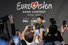 „Eurovizijos“ nugalėtojo Johanneso Pietscho, arba JJ, spaudos konferencija