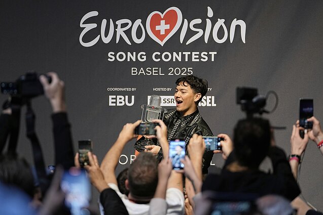 „Eurovizijos“ nugalėtojo Johanneso Pietscho, arba JJ, spaudos konferencija