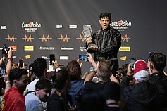 „Eurovizijos“ nugalėtojo Johanneso Pietscho, arba JJ, spaudos konferencija