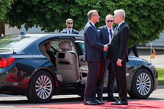 Президент Литвы Гитанас Науседа принял с визитом прибывшего в страну канцлера Германии Фридриха Мерца