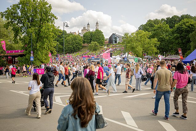 Sostinėje karaliauja rožinė: Šaltibarščių festivalis įtraukė į linksmybių sūkurį
