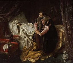 Józef Simmler‘s painting ‘The Death of Barbora Radvilaitė’ (1860) will be exhibited in the exhibition ‘Queens, Realms, and Emotions’