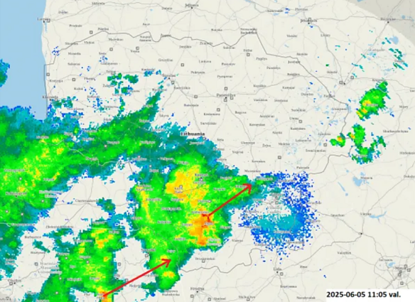 Thundrestorms over Lithuania