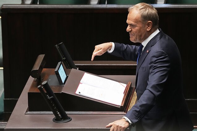 Tusko kalbą Lenkijos seime komentavęs Vaičiūnas: iš dalies jis klaidas pripažino